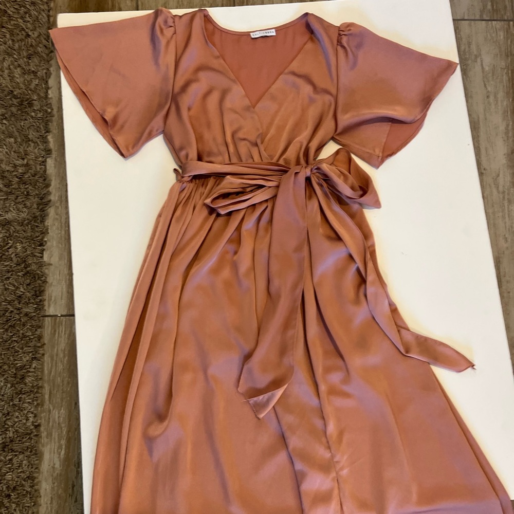 Super cute satin blush Baltic born dress :)